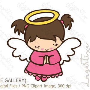 Pink Angel Baptism praying Brown Digital Paper Clip art Pink Purple Little Angels Latin Afroamerican Blonde Chevron Hearts Baptism Chocolate