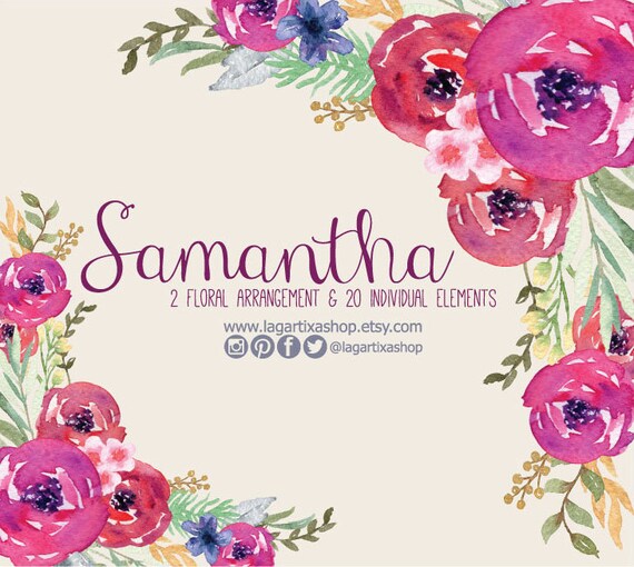 Flores en Acuarela Ramos Florales Adornos para Invitaciones - Etsy México Flores en Acuarela Ramos Florales Adornos para Invitaciones - Etsy México