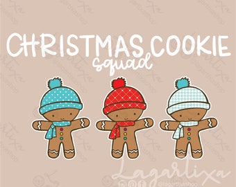 Gingerbread Cookie Sublimation Design Christmas decorations, hand drawn art food cards, labels, box favor, flags banner,  Instant Download