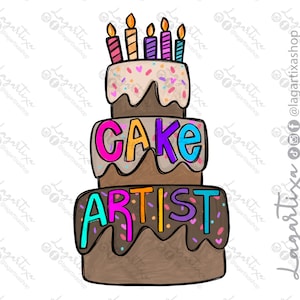 Gâteau d’anniversaire PNG Conception | Téléchargement numérique dessiné à la main | Conception de craie | Anniversaire de fille | Art imprimable | Conception de sublimation | gâteau d'anniversaire