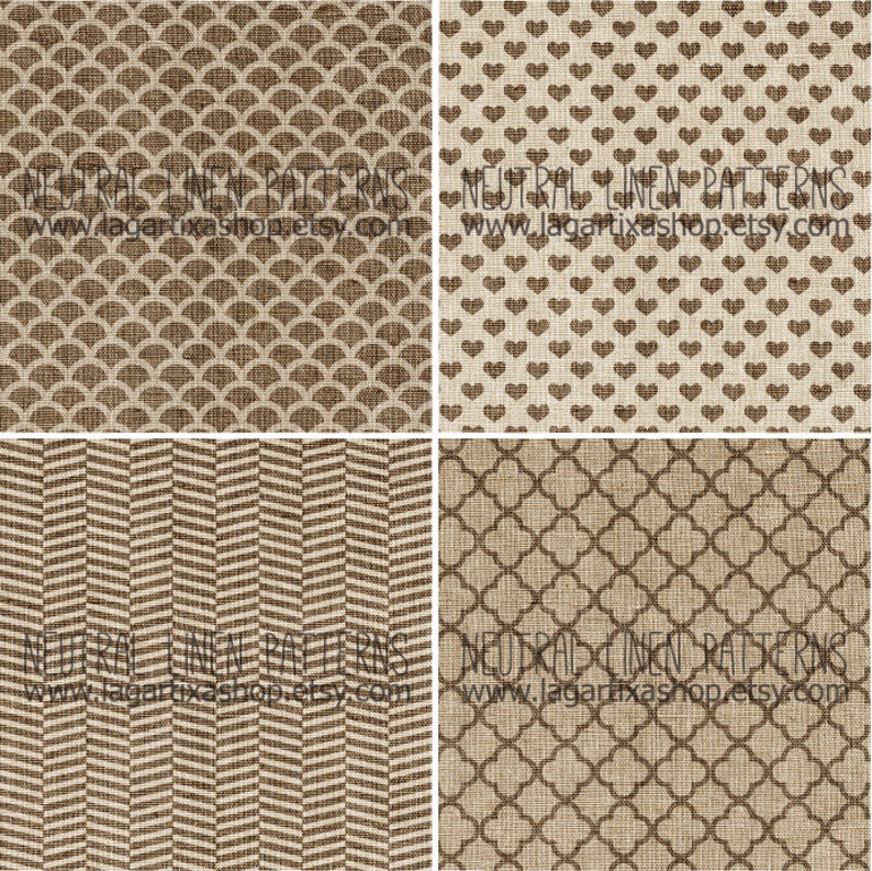Neutral Linen Digital Paper, Backgrounds, Patterns, Textures, Textil, Beige, Brown, natural,Chocolate, for invitations, blog, scrapbooking image 2