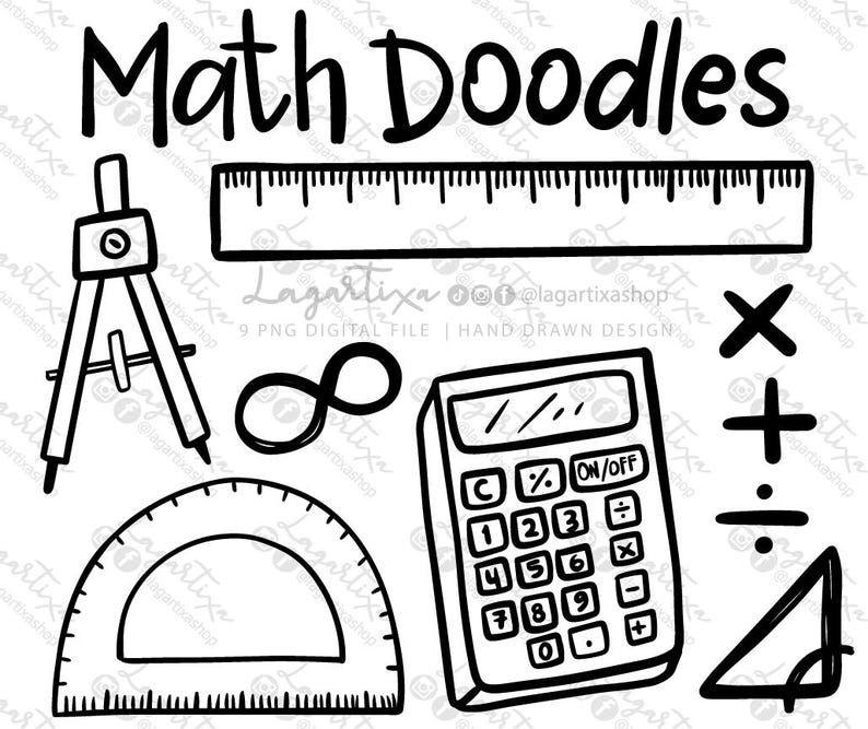 Math Teacher Design Hand-drawn for Sublimation/dtf Calculators, Rulers ...
