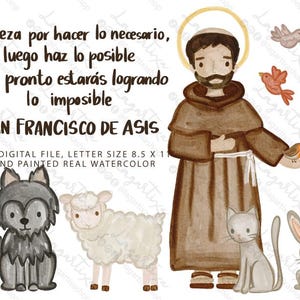 San Francisco de Asis, estarás logrando lo imposible, frases, Franciscanos, Religiosos, Archivo digital, tamaño carta, listo para imprimir