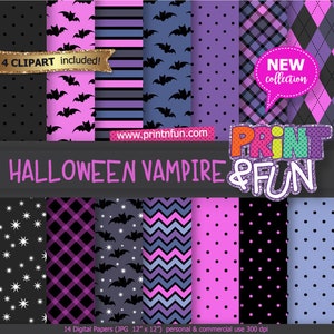 Vampire Halloween Witch Potion Digital Paper, Backgrounds, Patterns Poison, Witches, Hot Pink, Purple, Fuchsia, Black, dark argyle, chevron