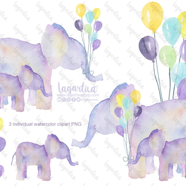 Baby Shower Elefantes para decoración de eventos, mesa de dulces, lila, Lagartixa