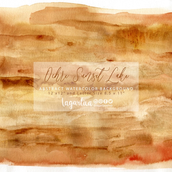 Burnt Sienna Ochre Abstract Real Watercolor Autumn, Fall Colors, Digital Paper, handpainted Pattern, brown, yellow, Gold, coffee Background