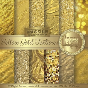 Papel Digital Dourado Fundo Dourado Folha de Ouro, texturas douradas, glitter, bokeh, manchas, pinceladas, Fundos Dourados tecido dourado, metálico
