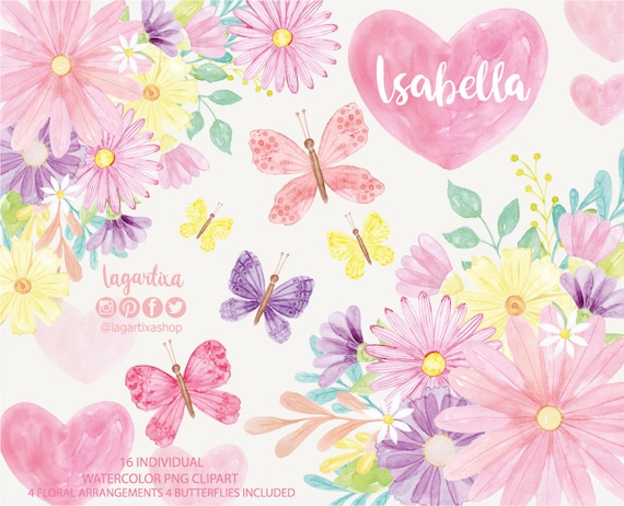 Flores Rosas color pastel corazones Acuarela pintada a mano - Etsy México Flores Rosas color pastel corazones Acuarela pintada a mano - Etsy México