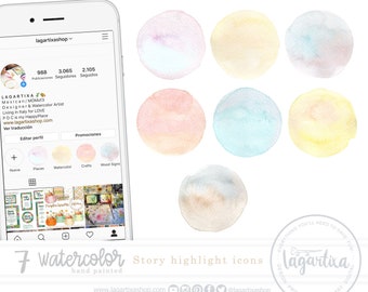 Story highlight icons Pale Colors Watercolor, social network, sweet spring tones, blog design, stories, blog branding, watercolor clipart