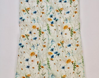 Dandelion Flower Two Pocket or Floral Button Accent Bib Apron Perfect for Cooking Grilling Baking Gardening Hostess Gift for Chef or Cooks