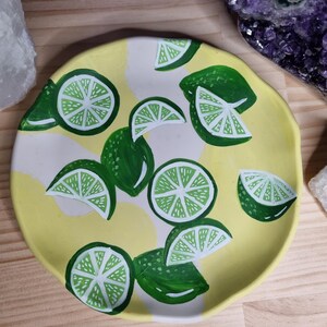 Hand Made Jewellery Trinket tray with lime design.