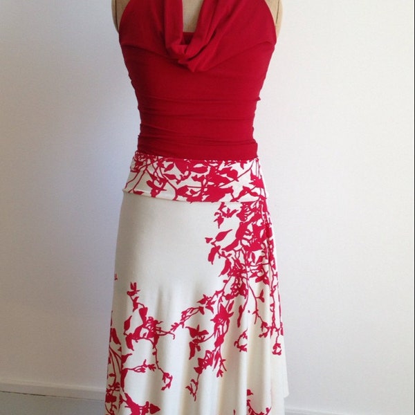 Lovely red and cream tango skirt