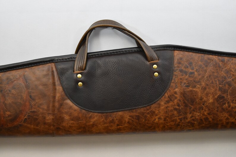Scoped Rifle Case Distressed Leather w/ Dark Brown Trim Etsy