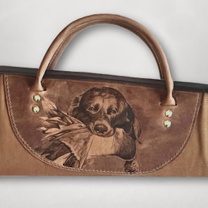 Canvas and Leather Shotgun Case with Custom Art Work SS-155-X