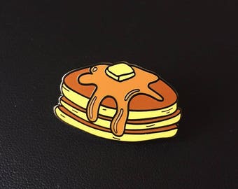Maple Pancakes Enamel Pin (pancakes enamel pin, food enamel pin, maple pancakes, breakfast enamel pin, bacon enamel pin, breakfast food)