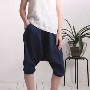 Linen harem pants. Women yoga pants. Baggy harem pants. Hippie clothing. Summer linen pants. Drop crotch pants. Boho linen pants - IRTYSH