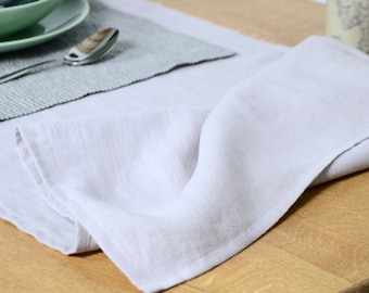 Stonewashed Linen Table Runner – Natural European Fabric, Various Colors