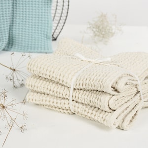 Waffle bath towel set- natural bath towel- linen cotton blend towel- sauna towel- softened bath towel- organic waffle towel- linen towel