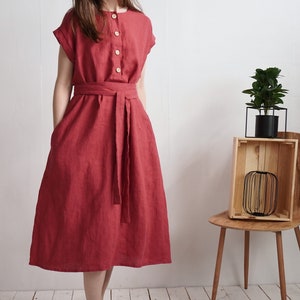 Linen mom dress. Linen summer dress. Breastfed dress. Maternity shirtdress. Maternity linen clothing. Boho linen sundress - LIMPOPO