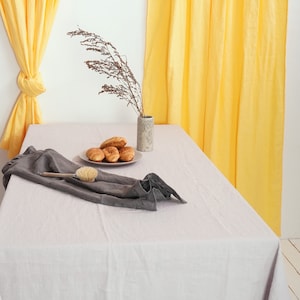 Linen tablecloth. Stonewashed linen tablecloth. Soft linen tablecloth. Table linens. Natural table decor. Stonewashed linen wedding cloth.