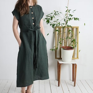 Linen mom dress. Linen summer dress. Breastfed dress. Maternity shirtdress. Maternity linen clothing. Boho linen sundress - LIMPOPO