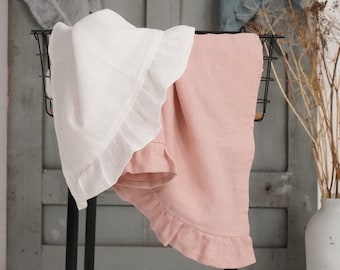 Linen ruffle tea towel. Linen kitchen towel. Natural ruffled dishcloths. Soft linen towel. Housewarming gift. Eco Tea towel. Christmas gift.