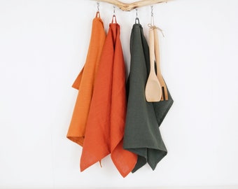 Linen tea towel set of 2 4 6 8 10. Linen kitchen towel. Natural linen dishclothes. Soft dish towel. Linen kitchen gift towel. Eco Tea towel.