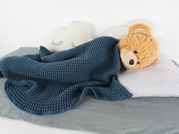 Linen Baby Blanket. Waffle Linen Blanket. Organic Baby Swaddle. Soft Linen Nursery Blanket. Waffle Linen Kids Blanket.linen Cot Bed Blanket Etsy Canada