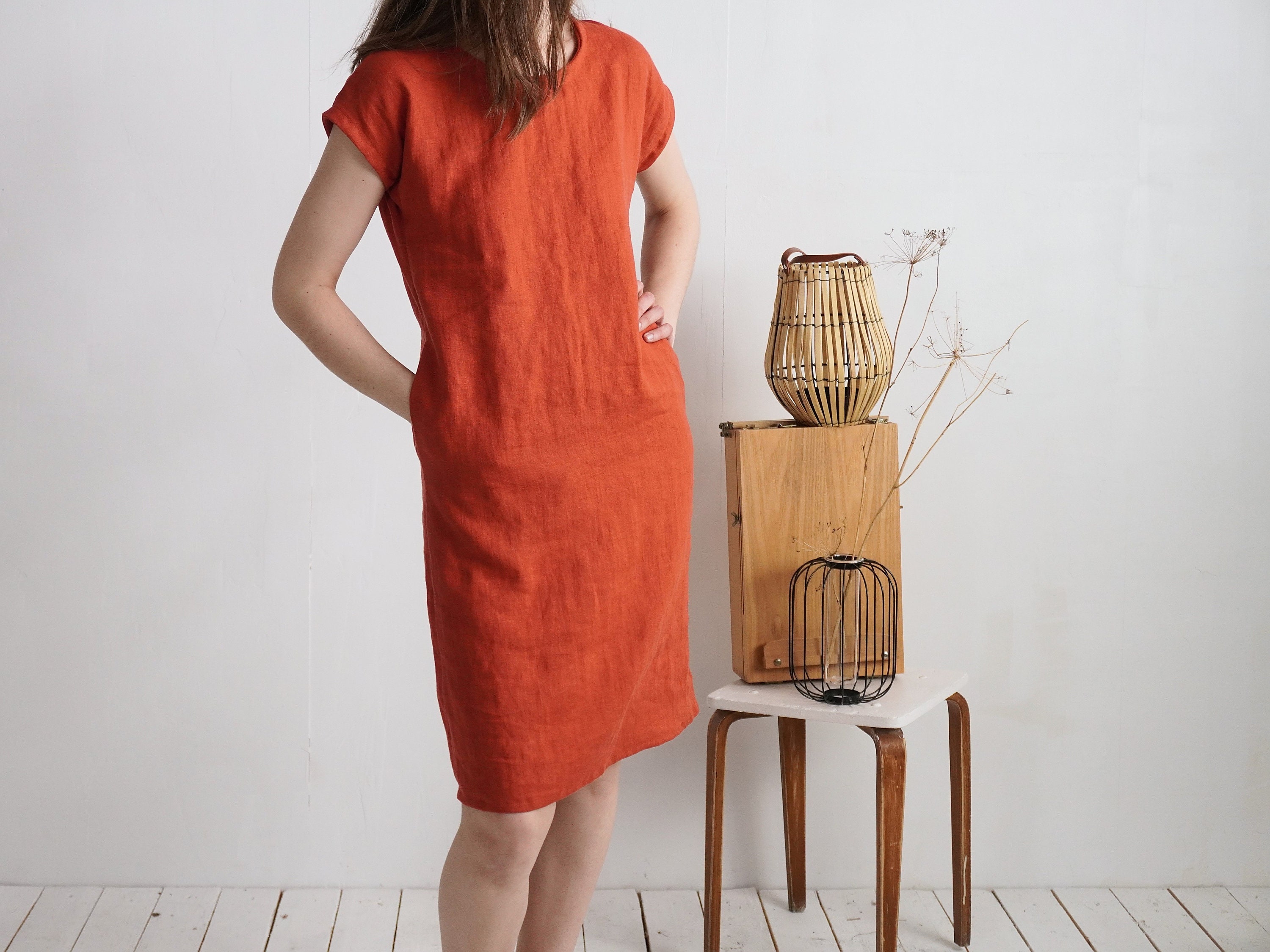 Natural Everyday Linen Dress. Linen Simple Dress. Tunic Linen Dress. Natural  Loose Linen Dress. Washed Linen Dress. Soft Linen Dress - SEINE - Etsy