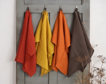 100% Linen Kitchen Towel Set: Soft, Absorbent, Machine Washable (50x70cm)