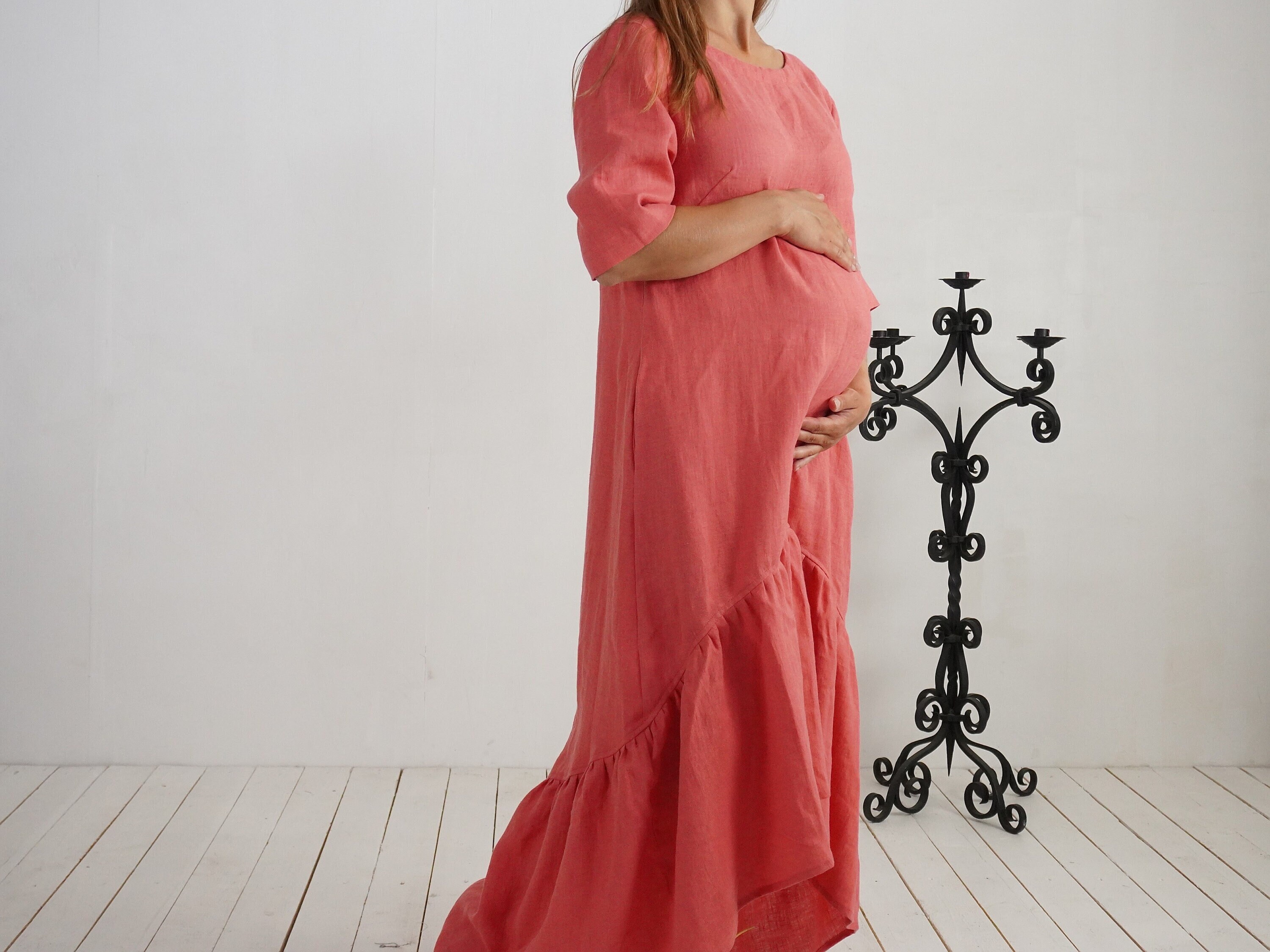 Boho Maternity Dress. Linen Maxi Pregnancy Dress. Maternity Linen Dress.  Pregnancy Photoshoot. Linen Pregnancy Dress.pregnancy Session-congo - Etsy