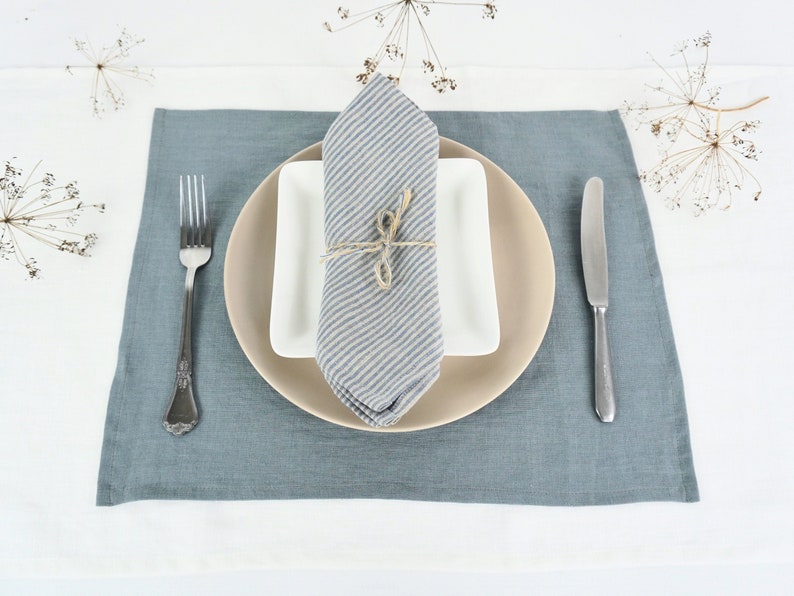 Linen napkins. Natural stonewashed linen napkin set. Linen napkin set of 4 6 8 10 12. Washed soft linen table napkins. Handmade table decor image 2