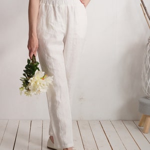 Linen wedding jumpsuit. Bridal jumpsuit. Linen white jumpsuit. Linen wedding pantsuit. Wedding linen romper. Linen wedding romper PARANA image 6