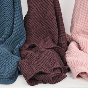 Waffle bath towel set- natural bath towel- linen cotton blend towel- sauna towel- softened bath towel- organic waffle towel- linen towel