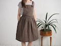Linen pinafore dress. Linen apron dress. Linen Pinafore. Pinafore Dress. Cross-back dress. Washed linen skirt with dungarees - LOMAMI product logo