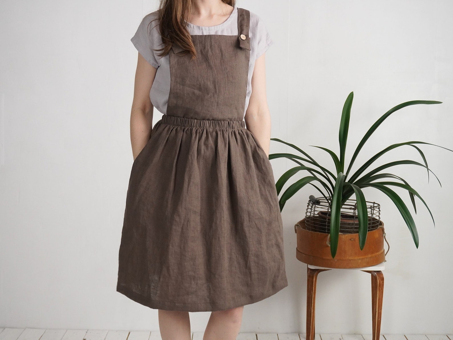Linen Pinafore Dress. Linen Apron Dress. Linen Pinafore. Etsy