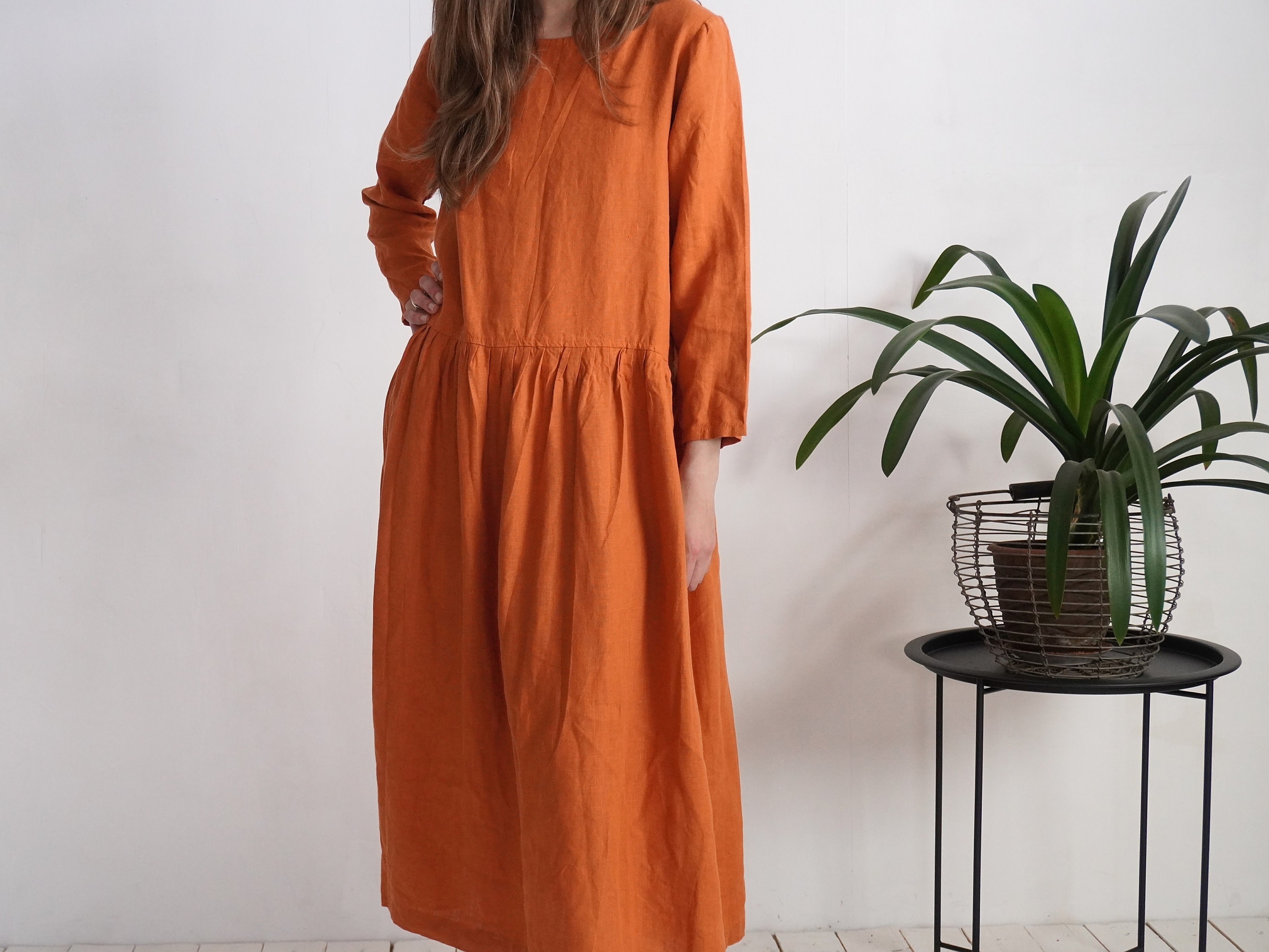 Linen Long Sleeve Dress. Linen Maxi Dress. Long Linen Dress. Long Dress for  Women. Natural Maxi Linen Dress. Winter Linen Dress - MACKENZIE - Etsy