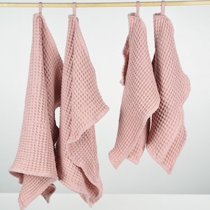 Waffle bath towel set- natural bath towel- linen cotton blend towel- sauna towel- softened bath towel- organic waffle towel- linen towel
