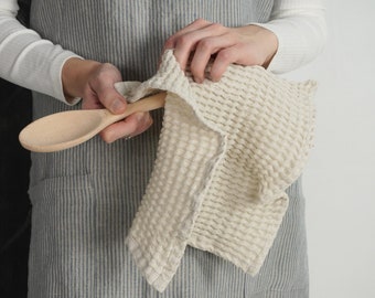 Waffle dish cloth set of 4, 6, 8, 10. Natural dish cloths. Eco friendly kitchen. Sustainable kitchen. Linen dish cloths. Waffle wassh cloth.