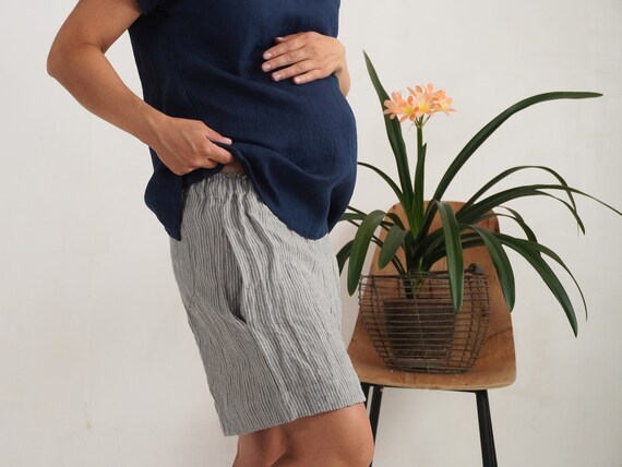 Linen Mom Shorts. Linen Maternity Shorts With Pockets. Maternity Clothes. Womens  Pregnancy Shorts. Maternity Linen Shorts Pockets - NELSON - Etsy