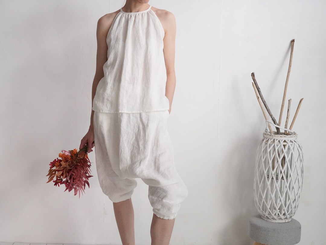 Tenue de jogging de mariage en Ensemble sarouel en lin