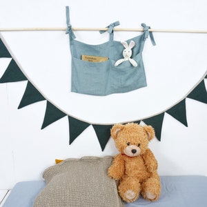 Linen bunting. Baby bunting banner. Nursery wall décor. Bunting flag garland. Nursery décor. Bunting Garland. Baby shower gift.