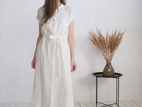 On SALE Ready to Ship S M L XL Sizes. Linen Summer Dress