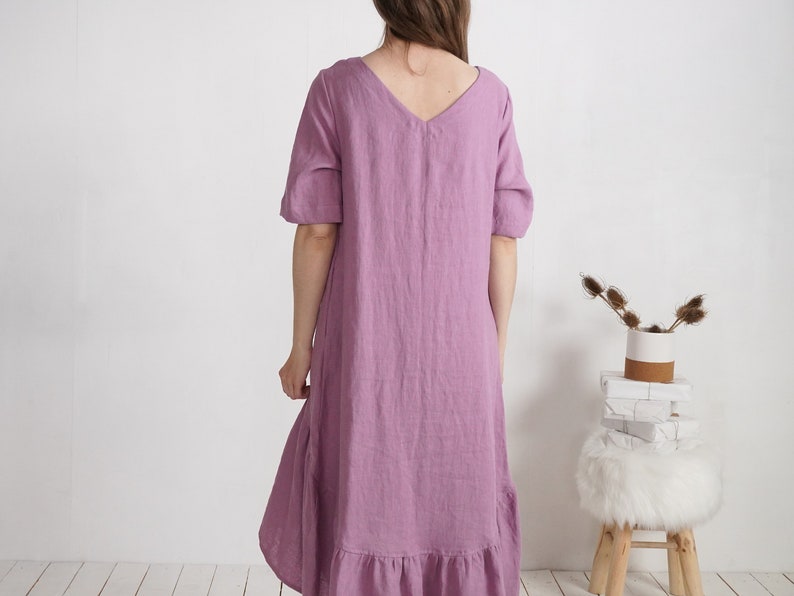 On SALE Ready to Ship, S size. Linen maxi dress. Oversized boho dress. Loose Maternity linen dress. Loose summer dress. Sundress CONGO image 2