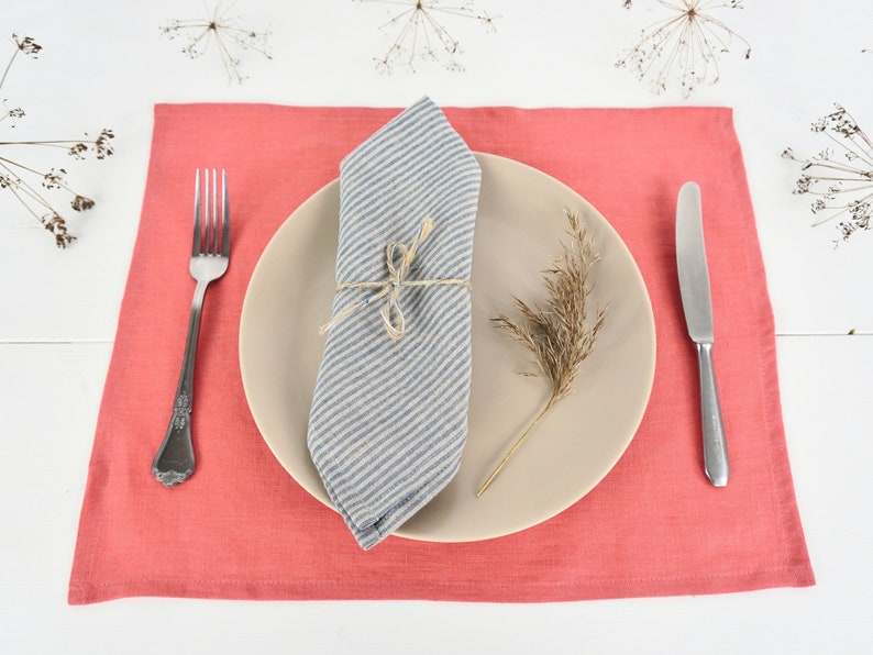 Linen napkins. Natural stonewashed linen napkin set. Linen napkin set of 4 6 8 10 12. Washed soft linen table napkins. Handmade table decor image 3