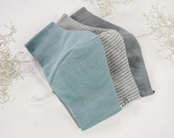 Linen face mask set. Face masks. Fabric face masks. Reusable face mask for adults. Washable face mask. Reusable mask. Adjustable face mask.