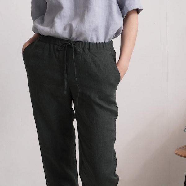 On SALE - Ready to Ship, Xs, S, M, xL sizes. Washed linen pants. Linen trousers. Linen women pants. Linen pants - VOLGA