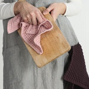 Waffle dish cloth set of 4, 6, 8, 10. Natural dish cloths. Eco friendly kitchen. Sustainable kitchen. Linen dish cloths. Waffle wassh cloth.
