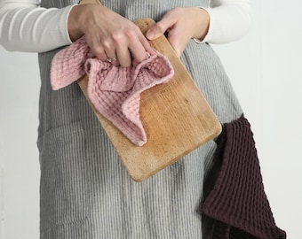 Waffle dish cloth set of 4, 6, 8, 10. Natural dish cloths. Eco friendly kitchen. Sustainable kitchen. Linen dish cloths. Waffle wassh cloth.
