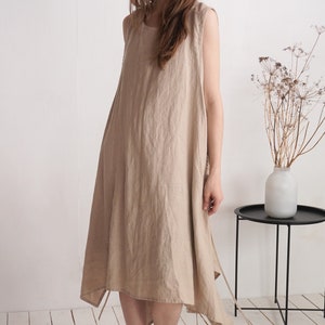 Linen cover dress. Linen beach cover up. Long linen dress. Linen poncho dress. Beachwear. Oversize linen dress. Long beach cover up ORANGE image 8